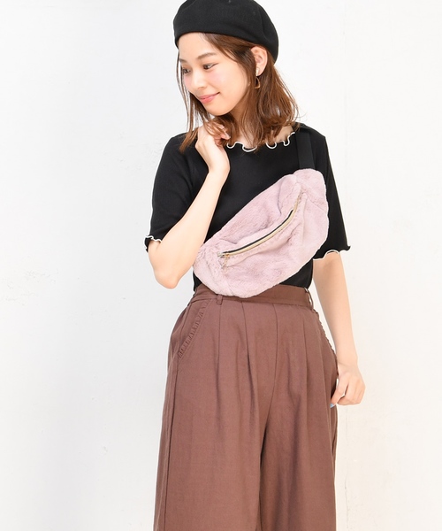 natural couture(ナチュラルクチュール)の「メローテレコTシャツ(Tシャツ/カットソー・レディース・ブラック/オフホワイト/ターコイズブルー/ピンクベージュ/その他12/レンガ・FREE)」の13枚目の写真