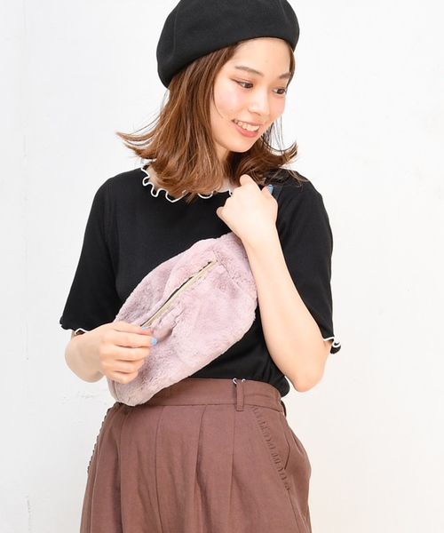 natural couture(ナチュラルクチュール)の「メローテレコTシャツ(Tシャツ/カットソー・レディース・ブラック/オフホワイト/ターコイズブルー/ピンクベージュ/その他12/レンガ・FREE)」の14枚目の写真