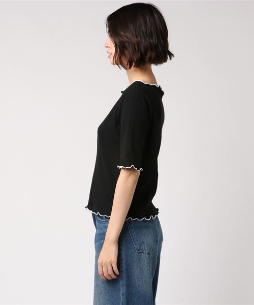natural couture(ナチュラルクチュール)の「メローテレコTシャツ(Tシャツ/カットソー・レディース・ブラック/オフホワイト/ターコイズブルー/ピンクベージュ/その他12/レンガ・FREE)」の7枚目の写真