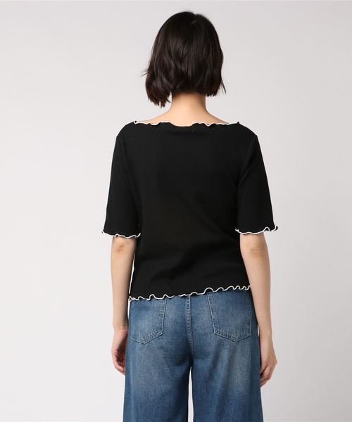 natural couture(ナチュラルクチュール)の「メローテレコTシャツ(Tシャツ/カットソー・レディース・ブラック/オフホワイト/ターコイズブルー/ピンクベージュ/その他12/レンガ・FREE)」の8枚目の写真