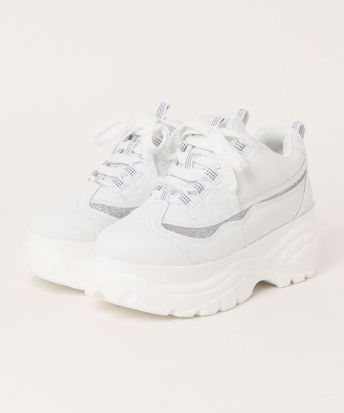 attagirl（アタガール）の「厚底レースアップスニーカー（スニーカー・レディース・ホワイト系その他/ブラック/シルバー/ベージュ/ゼブラ/ホワイト/ピンク/シルバー系その他/ホワイト系その他3/ブラック系その他3/シルバー系その他2・LL/S/M/L/3L）」の4枚目の写真