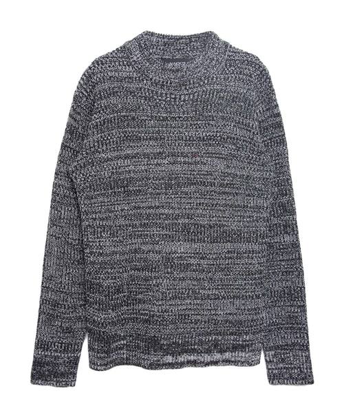 SILVER BULLET（シルバーバレット）の「『vicci/ヴィッチ』畦編みモックネック長袖ニットセーター（ニット/セーター・メンズ・ネイビー/ホワイト系その他/ブラック系その他2/グレー/ブラック系その他/ブラック系その他3/レッド/ブラウン系その他/ブラック/オフホワイト/ホワイト系その他2/ベージュ/モカ・M/L/XL）」の16枚目の写真