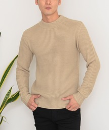 『vicci/ヴィッチ』畦編みモックネック長袖ニットセーター