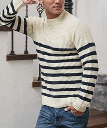 『vicci/ヴィッチ』畦編みモックネック長袖ニットセーター