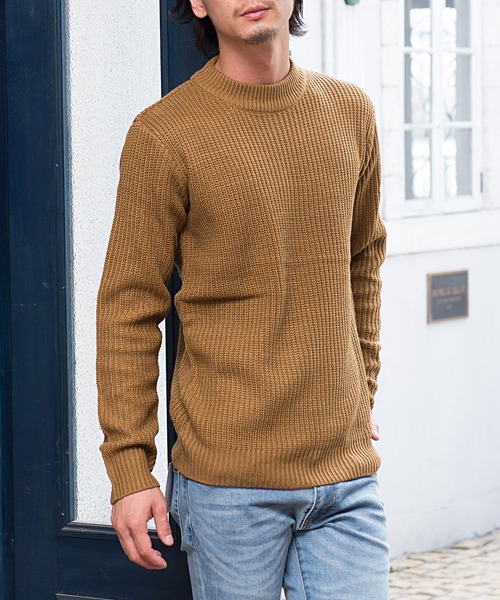 SILVER BULLET（シルバーバレット）の「『vicci/ヴィッチ』畦編みモックネック長袖ニットセーター（ニット/セーター・メンズ・ネイビー/ホワイト系その他/ブラック系その他2/グレー/ブラック系その他/ブラック系その他3/レッド/ブラウン系その他/ブラック/オフホワイト/ホワイト系その他2/ベージュ/モカ・M/L/XL）」の11枚目の写真