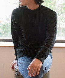 『vicci/ヴィッチ』畦編みモックネック長袖ニットセーター