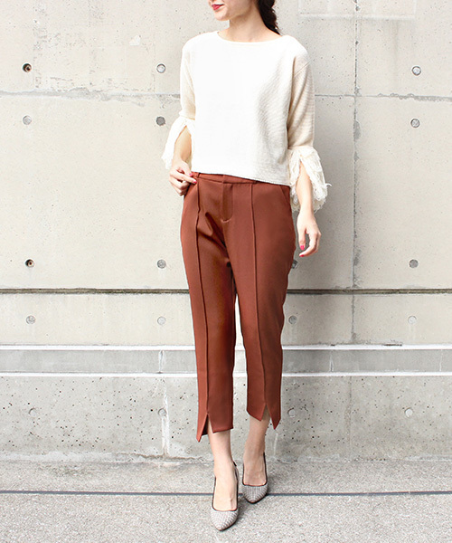 RANDA（ランダ）の「センタースリットテーパードパンツ（その他パンツ・レディース・ブラウン/オレンジ/グリーン・1/2/0）」の6枚目の写真