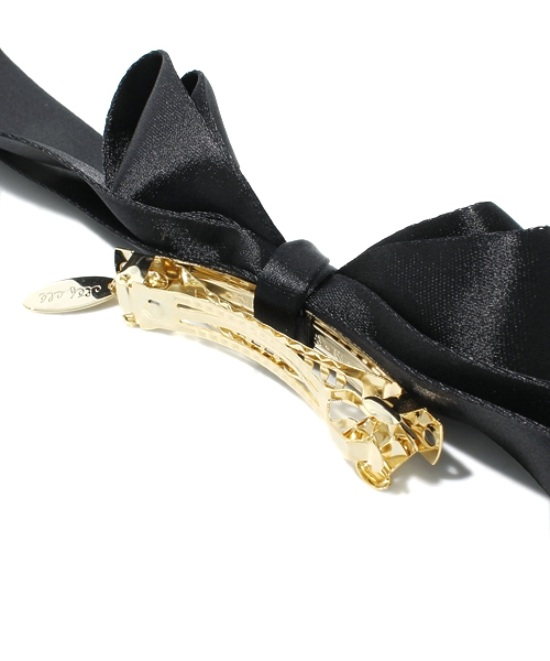 Ray BEAMS（レイビームス）の「△CLEF CLE / サテンリボン バレッタ（バレッタ/ヘアクリップ・レディース・ブラック/ブルー系その他・ONE SIZE）」の4枚目の写真