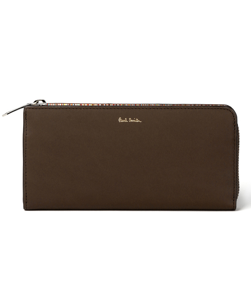 Paul Smith(ポール・スミス)の「MULTI STRIPE BOADER LONG ZIP WALLET / 873418 P895(財布)」|ブラウン