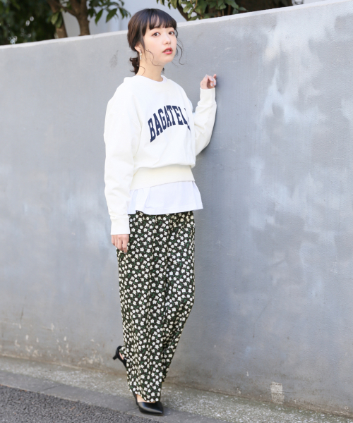 LOWRYS FARM（ローリーズファーム）の「フラワーハイウエストパンツ　824890（その他パンツ・レディース・ブラック/ベージュ・FREE）」の14枚目の写真