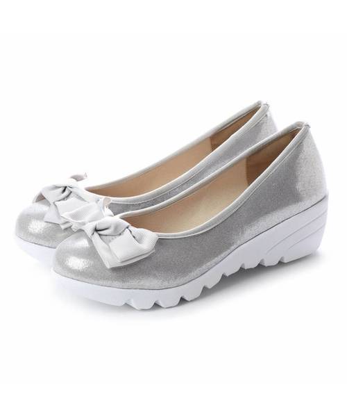 minky me!（ミンキーミー）の「ふかふかクッション軽量リボンウェッジパンプス（パンプス・レディース・シルバー/レッド系その他2/ブラック/グレー系その他7・LL/L/M/S）」の14枚目の写真
