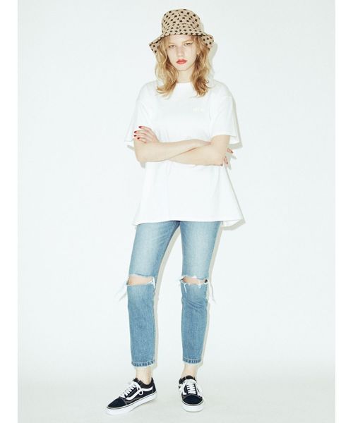 jouetie（ジュエティ）の「バックオープンカラーT（Tシャツ/カットソー・レディース・ライトブルー/ブラック/オフホワイト・MEDIUM）」の15枚目の写真