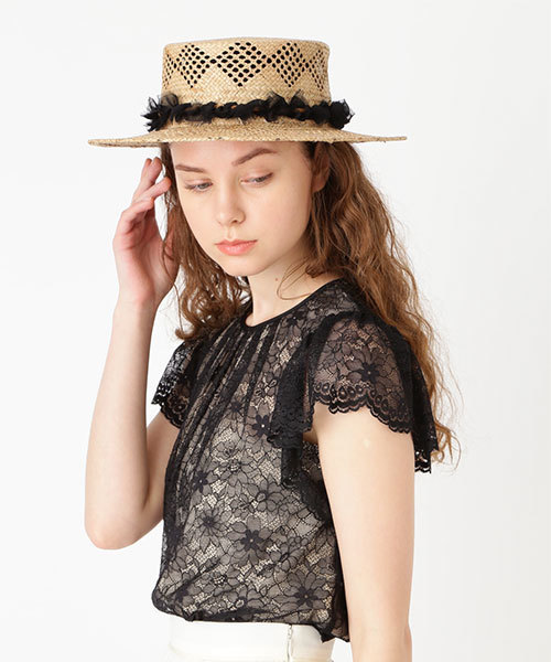 JILL STUART（ジルスチュアート）の「◆サラストローハット（ハット・レディース・ベージュ・ﾌﾘ-）」の6枚目の写真