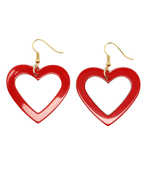 WEGO(ウィゴー)の「WEGO/ハートフープピアス(ピアス(両耳用)・レディース・ホワイト/ブラック/ピンク/レッド・FREE)」の4枚目の写真