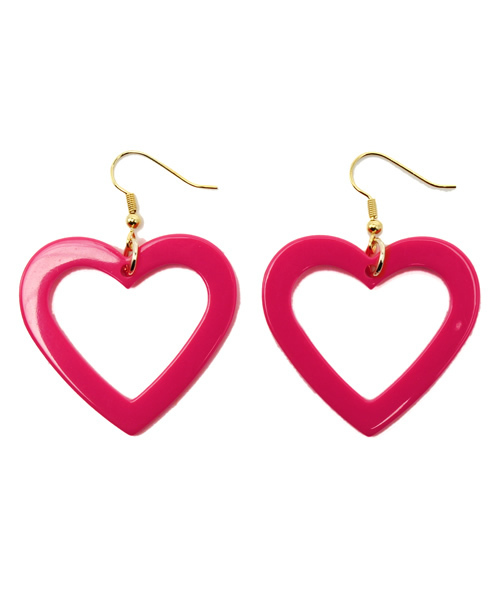 WEGO(ウィゴー)の「WEGO/ハートフープピアス(ピアス(両耳用)・レディース・ホワイト/ブラック/ピンク/レッド・FREE)」の1枚目の写真