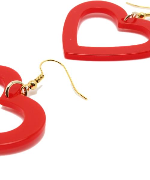 WEGO(ウィゴー)の「WEGO/ハートフープピアス(ピアス(両耳用)・レディース・ホワイト/ブラック/ピンク/レッド・FREE)」の5枚目の写真