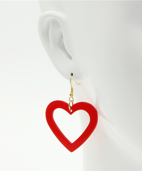 WEGO(ウィゴー)の「WEGO/ハートフープピアス(ピアス(両耳用)・レディース・ホワイト/ブラック/ピンク/レッド・FREE)」の6枚目の写真