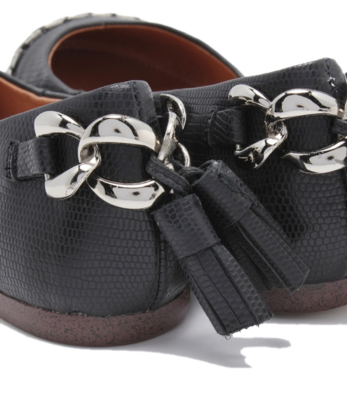 Jeffrey Campbell(ジェフリーキャンベル)の「チェーン付バレエシューズ(バレエシューズ・レディース・ブラック×ブラック/オレンジ/ベージュ系その他/グリーン系その他/ピンク系その他・36/37/38/35)」の7枚目の写真