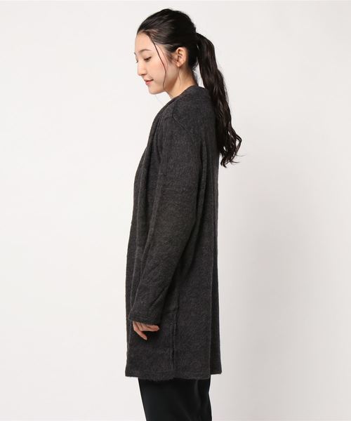 BELLUNA（ベルーナ）の「ウール入りシャギー素材カーディガン（ノーカラージャケット・レディース・チャコールグレー/ライトグレー/ベージュ系その他・MEDIUM/LARGE/X-LARGE）」の11枚目の写真