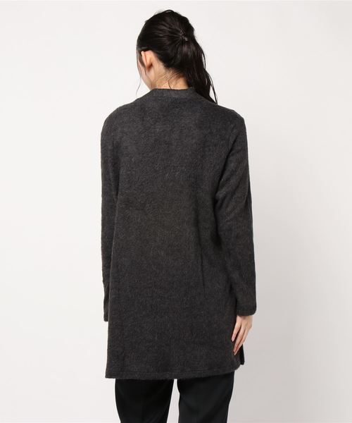 BELLUNA（ベルーナ）の「ウール入りシャギー素材カーディガン（ノーカラージャケット・レディース・チャコールグレー/ライトグレー/ベージュ系その他・MEDIUM/LARGE/X-LARGE）」の12枚目の写真