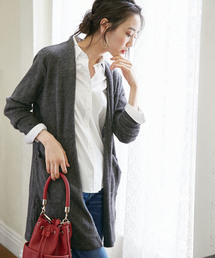 BELLUNA | ウール入りシャギー素材カーディガン(ノーカラージャケット)