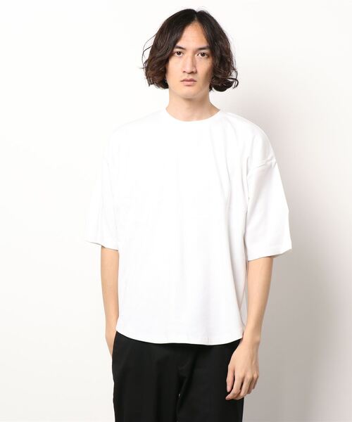 SPENDY'S Store（スペンディーズストア）の「綿ポンチ５分袖ＢＩＧＴシャツ（Tシャツ/カットソー・メンズ・ブラック/ホワイト・MEDIUM）」の2枚目の写真