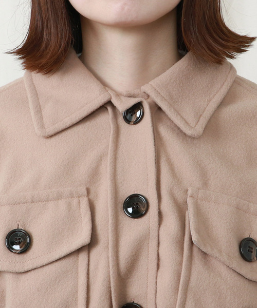 PairPair（ペアペア）の「ベルト付きCPOジャケット（ミリタリージャケット・レディース・ベージュ/ブルー/アイボリー/モカ/ブラウン系その他・FREE）」の11枚目の写真