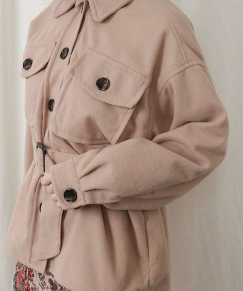 PairPair（ペアペア）の「ベルト付きCPOジャケット（ミリタリージャケット・レディース・ベージュ/ブルー/アイボリー/モカ/ブラウン系その他・FREE）」の12枚目の写真