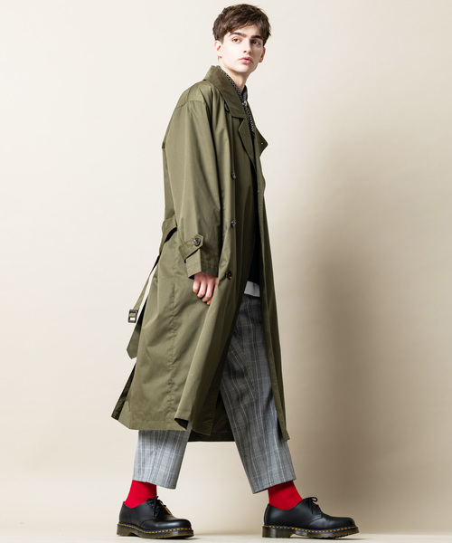 Lulu & Arnie(るるあんどあーにー)の「TCツイル ビッグシルエット トレンチコート(トレンチコート)」|カーキ