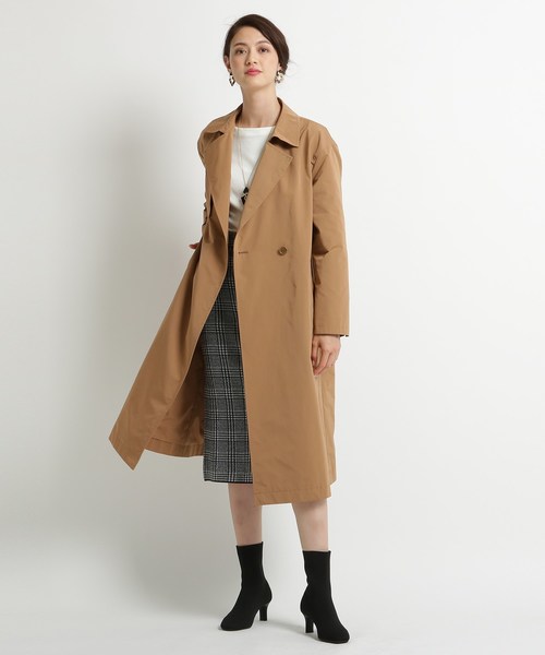 セール L 撥水 トレンチコート フードライナー付きトレンチコート トレンチコート Indivi インディヴィ のファッション