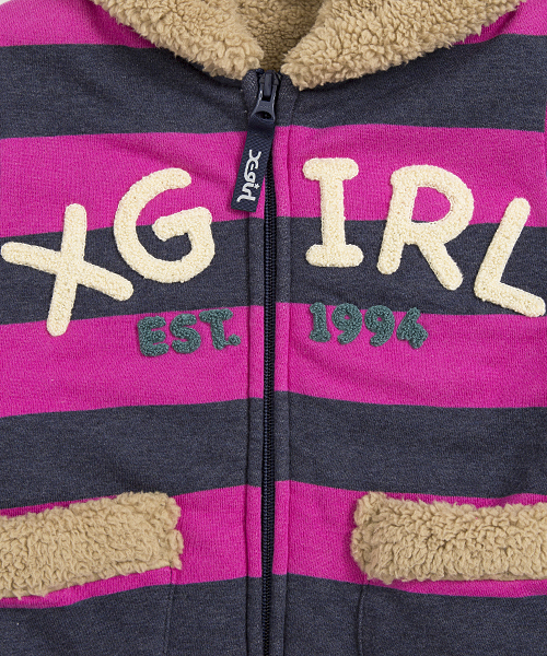 X-girl Stages(エックスガールステージス)の「COMFY SWEAT JUMPER (4T~7T)(ブルゾン・キッズ・チャコール/ピンク/レッド・7T/5T/4T/6T)」の5枚目の写真