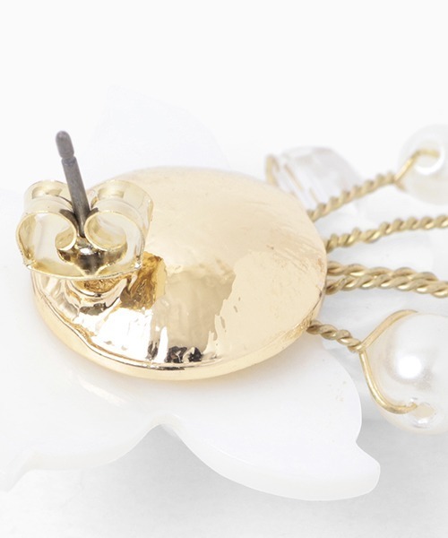 VERITÉ パールと花モチーフピアスセット オーバルビジュー淡水パールピアス｜J'aDoRe JUN ONLINE OUTLET