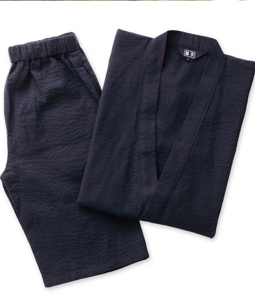 MONO-MART(モノマート)の「しじら織 『甚平』(浴衣・メンズ・ブラック/グレー/ネイビー/ブルー系その他/チャコール/ブラック系その他2/ブラック系その他3/ブルー系その他2/ホワイト系その他/ブラック系その他/グレー系その他・M/L/XL)」の12枚目の写真