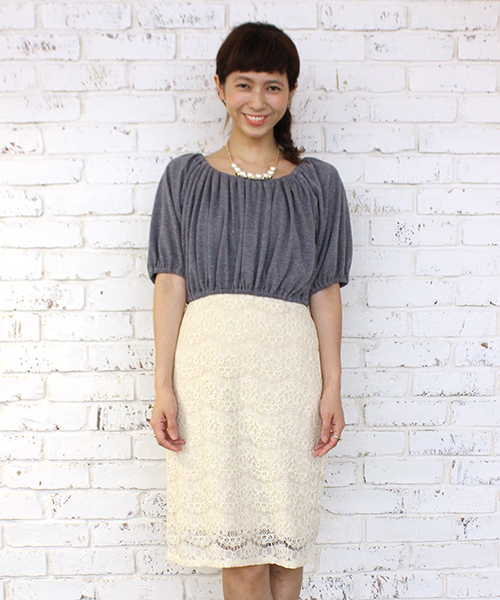 mystic（ミスティック）の「ドッキングワンピース（ワンピース・レディース・ブラック/オフホワイト/ベージュ・ﾌﾘ-）」の3枚目の写真