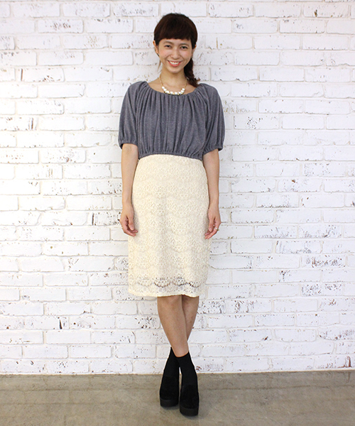 mystic（ミスティック）の「ドッキングワンピース（ワンピース・レディース・ブラック/オフホワイト/ベージュ・ﾌﾘ-）」の13枚目の写真