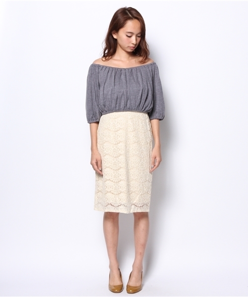 mystic（ミスティック）の「ドッキングワンピース（ワンピース・レディース・ブラック/オフホワイト/ベージュ・ﾌﾘ-）」の14枚目の写真