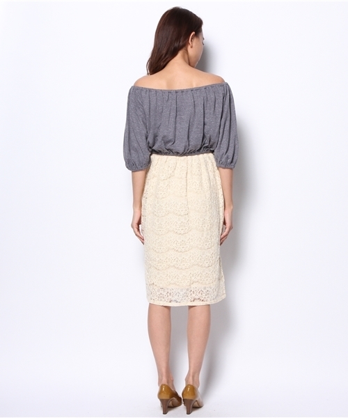 mystic（ミスティック）の「ドッキングワンピース（ワンピース・レディース・ブラック/オフホワイト/ベージュ・ﾌﾘ-）」の6枚目の写真