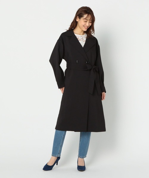 NARACAMICIE(ナラカミーチェ)の「ナチュラルバックサテンコート(トレンチコート・レディース・ブラック/ベージュ・MEDIUM/X-LARGE)」の8枚目の写真
