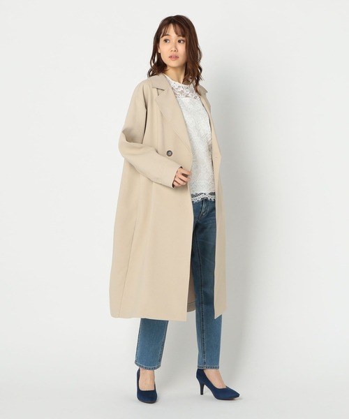 NARACAMICIE(ナラカミーチェ)の「ナチュラルバックサテンコート(トレンチコート・レディース・ブラック/ベージュ・MEDIUM/X-LARGE)」の20枚目の写真