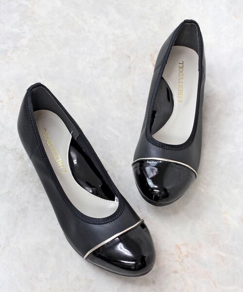 LibertyDoll(リバティードール)の「Liberty Doll / モールド クッション ストレッチ バイカラーパンプス(1103)(パンプス・レディース・ベージュ/グレー/ネイビー/ブラック系その他/ブラック系その他2/ベージュ系その他/ブラック/ベージュ系その他2・S/L/M/LL/SS)」の12枚目の写真