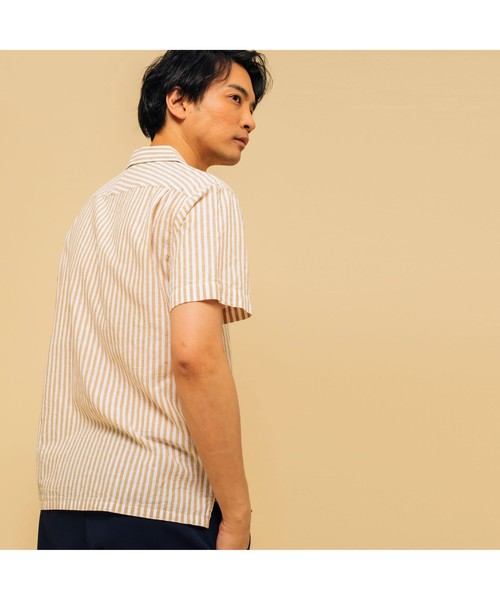 AIGLE(エーグル)の「吸水速乾 スレイプ ストライプ 半袖シャツ(シャツ/ブラウス・メンズ・ライトブルー/ベージュ・LL/S/M/L)」の19枚目の写真