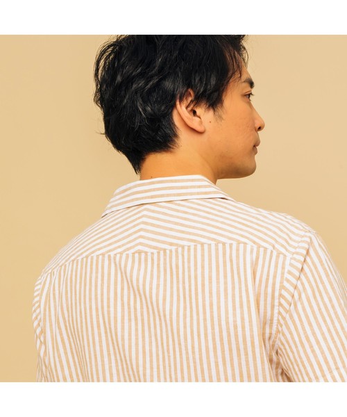 AIGLE(エーグル)の「吸水速乾 スレイプ ストライプ 半袖シャツ(シャツ/ブラウス・メンズ・ライトブルー/ベージュ・LL/S/M/L)」の17枚目の写真