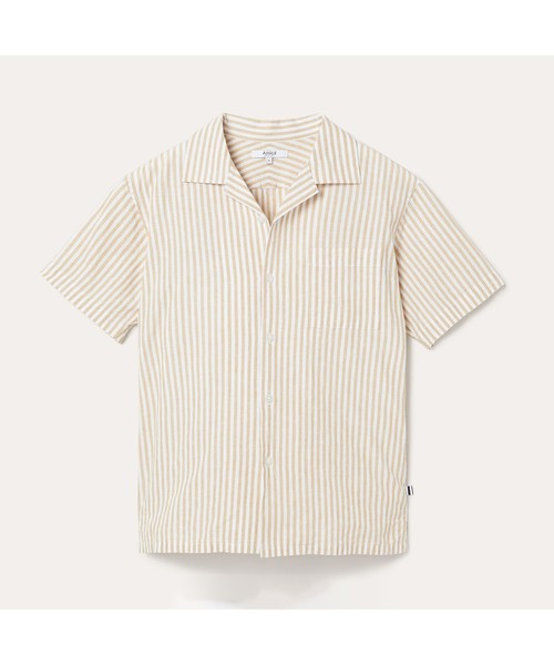 AIGLE(エーグル)の「吸水速乾 スレイプ ストライプ 半袖シャツ(シャツ/ブラウス・メンズ・ライトブルー/ベージュ・LL/S/M/L)」の10枚目の写真