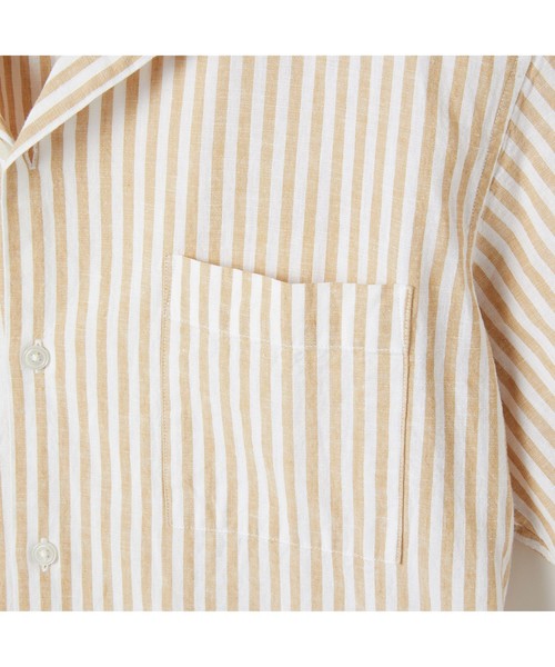 AIGLE(エーグル)の「吸水速乾 スレイプ ストライプ 半袖シャツ(シャツ/ブラウス・メンズ・ライトブルー/ベージュ・LL/S/M/L)」の8枚目の写真