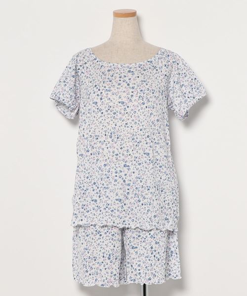 KID BLUE（キッドブルー）の「キッドブルー -リブグレーニアＰｔ -半袖パジャマ -KNOK372 -kidblue（ルームウェア/パジャマ・レディース・オフホワイト/グリーン系その他・M）」の2枚目の写真