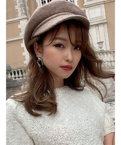 RESEXXY（リゼクシー）の「ウールキャスケット（キャスケット・レディース・ブラック/ベージュ・FREE）」の2枚目の写真