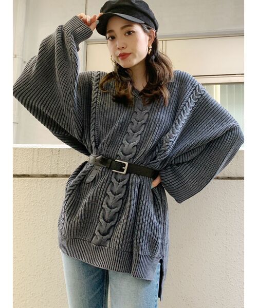 GYDA（ジェイダ）の「ブリーチケーブルドルマンニット トップス