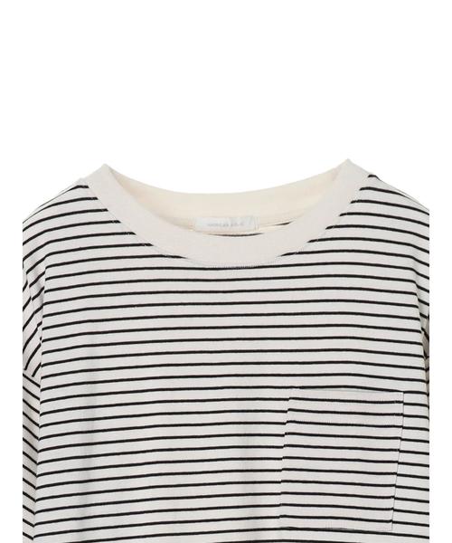 AMERICAN HOLIC（アメリカンホリック）の「オーガニックコットンポケット付きカットチュニック　＊（Tシャツ/カットソー・レディース・チャコールグレー/オフホワイト/グリーン/ホワイト系その他4/ブラック系その他4/キャメル・FREE）」の10枚目の写真