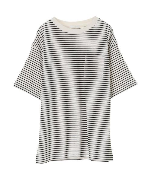 AMERICAN HOLIC（アメリカンホリック）の「オーガニックコットンポケット付きカットチュニック　＊（Tシャツ/カットソー・レディース・チャコールグレー/オフホワイト/グリーン/ホワイト系その他4/ブラック系その他4/キャメル・FREE）」の17枚目の写真
