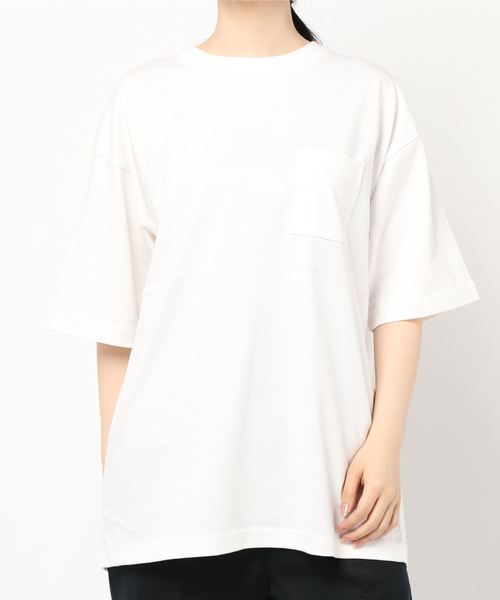 AMERICAN HOLIC（アメリカンホリック）の「オーガニックコットンポケット付きカットチュニック　＊（Tシャツ/カットソー・レディース・チャコールグレー/オフホワイト/グリーン/ホワイト系その他4/ブラック系その他4/キャメル・FREE）」の20枚目の写真